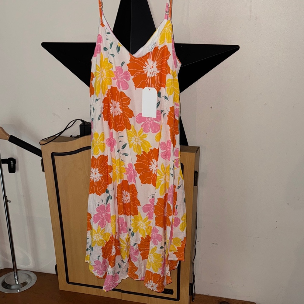Vibrant Floral Asymmetrical Dress